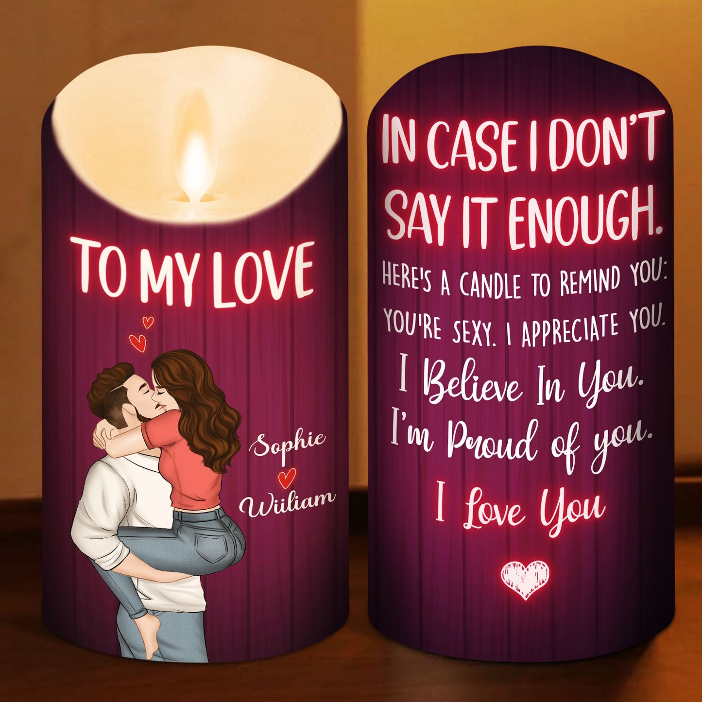 To My Love - Personalized Custom LED Candle