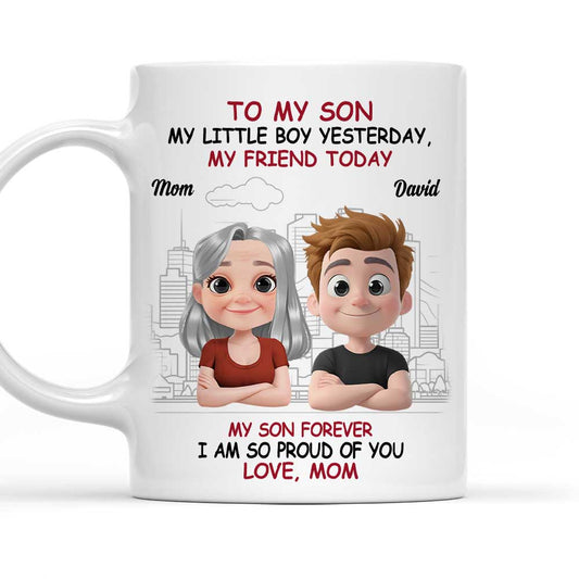 Love You More Each Day Son - Personalized Custom Coffee Mug