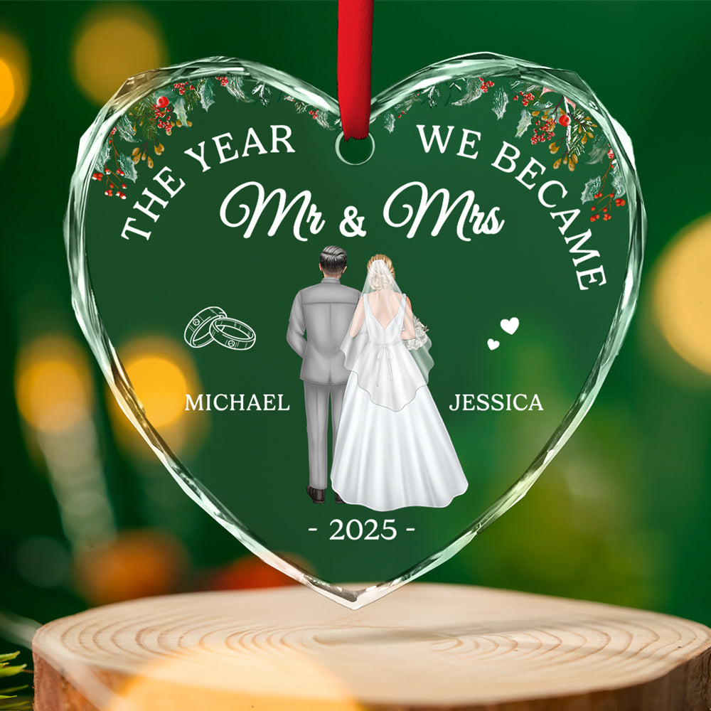 First Year As One - Personalized Custom Glass Ornament