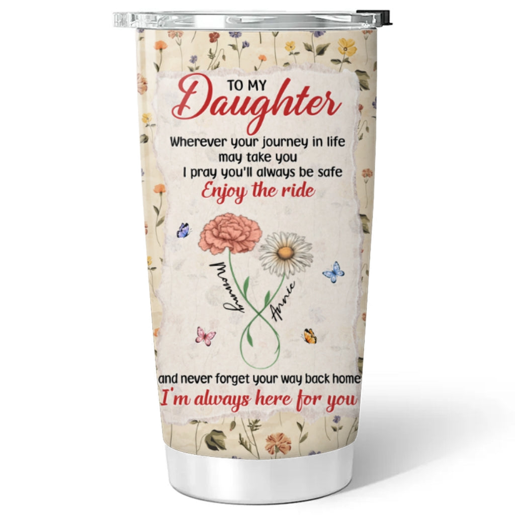 Mom To Daughter Way Back Home - Personalized Custom Tumbler