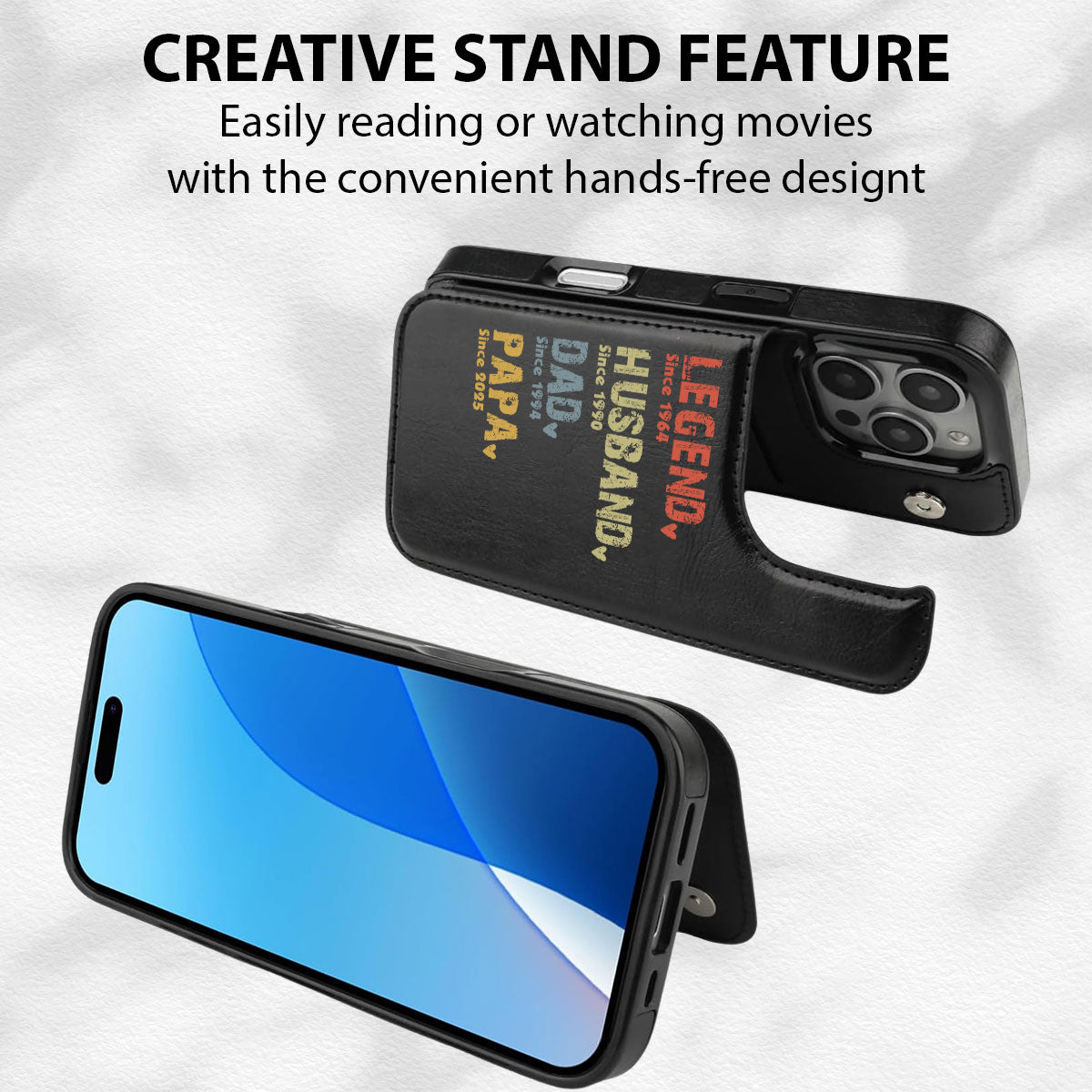 Legend Husband Dad Papa - Personalized Custom Leather Phone Case