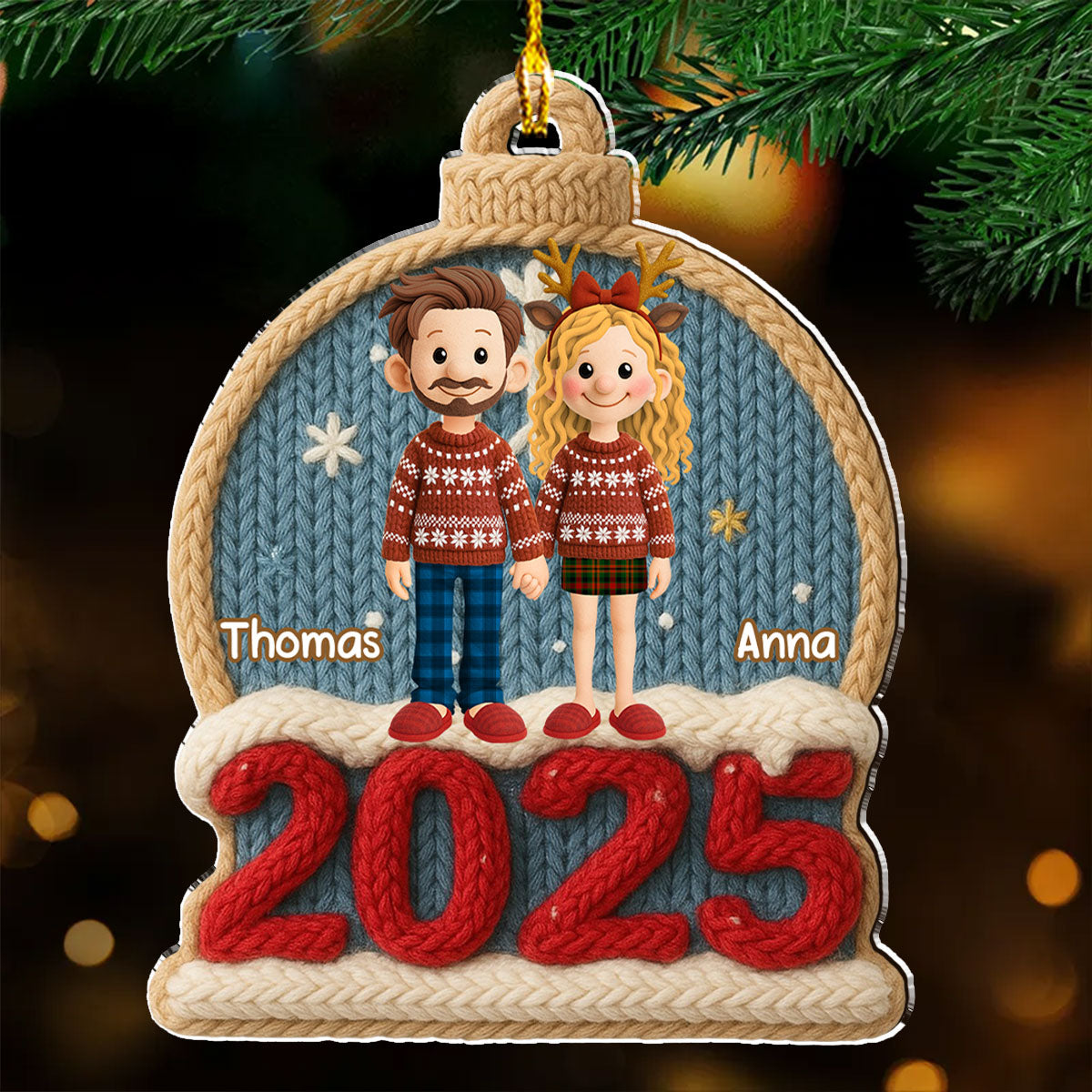 Cozy Couple Christmas - Personalized Custom Acrylic Ornament