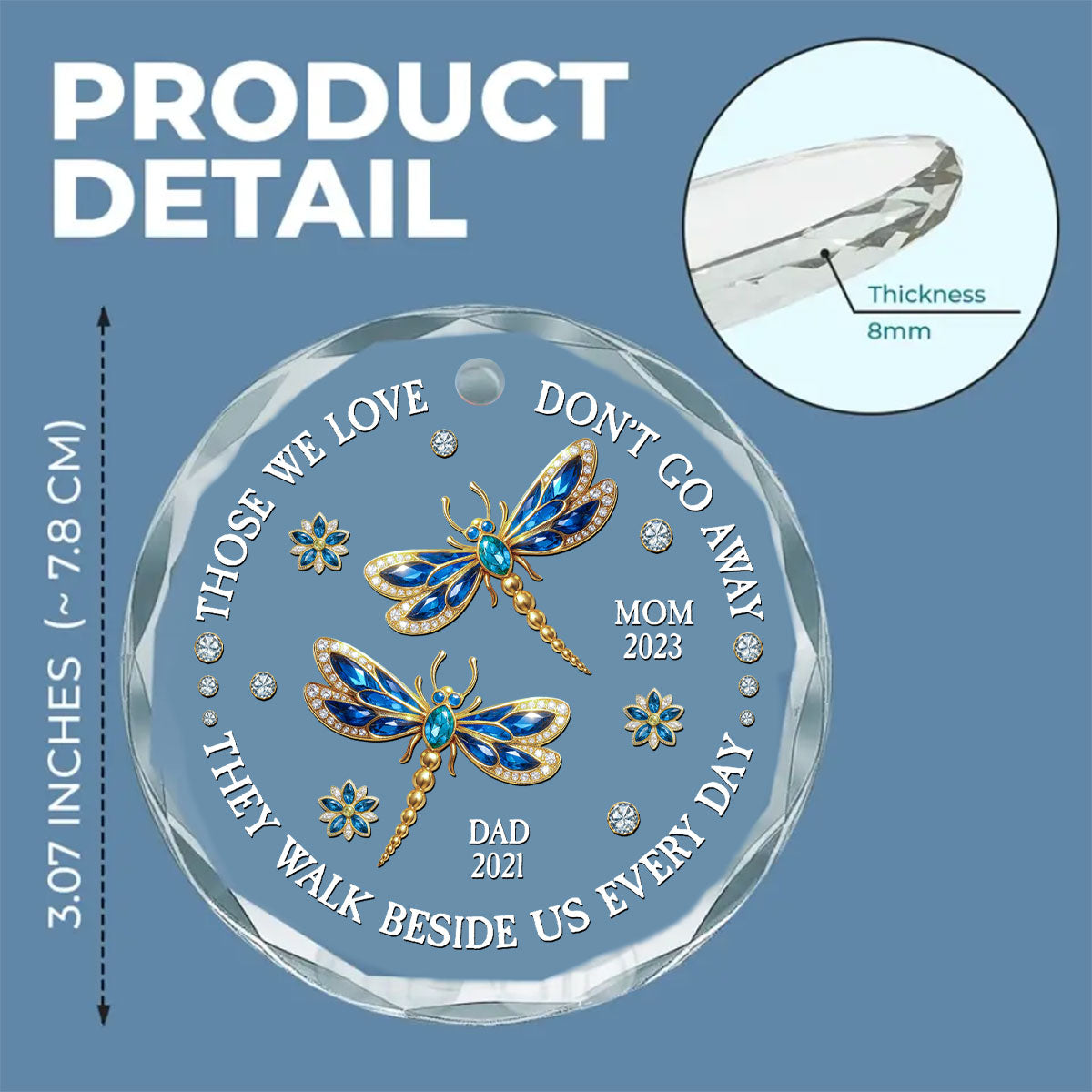 Walk Beside Us - Personalized Custom Glass Ornament