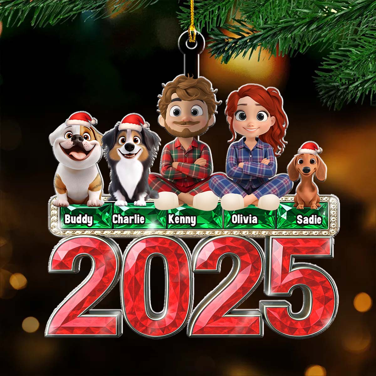 This Is Us And Our Dog - Personalized Custom Acrylic Ornament