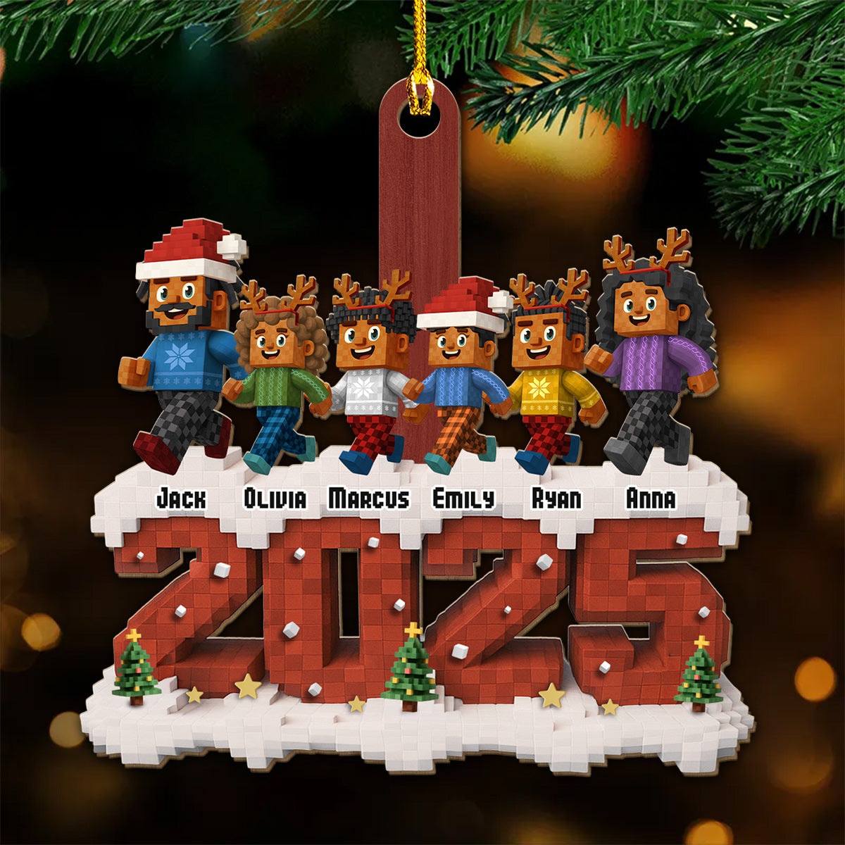 Our Family Square - Personalized Custom Wood Ornament