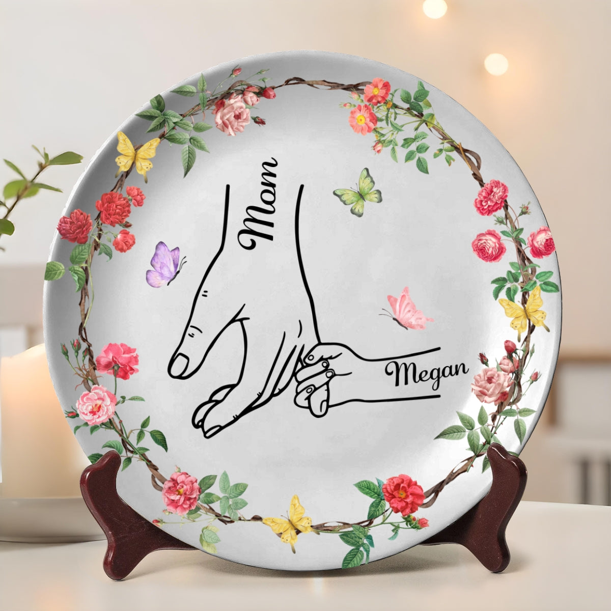 You Hold My Hand And My Heart - Personalized Custom Plate