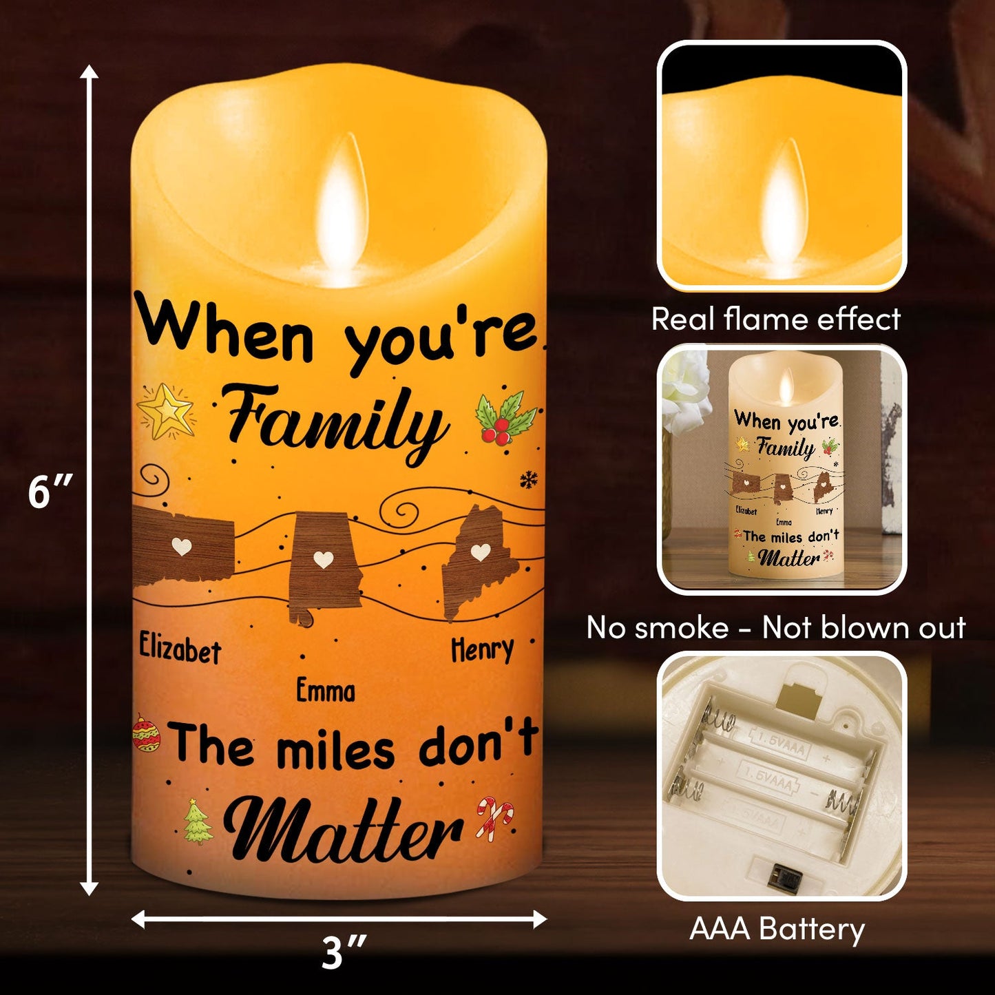 Family Forever - Personalized Custom LED Candle