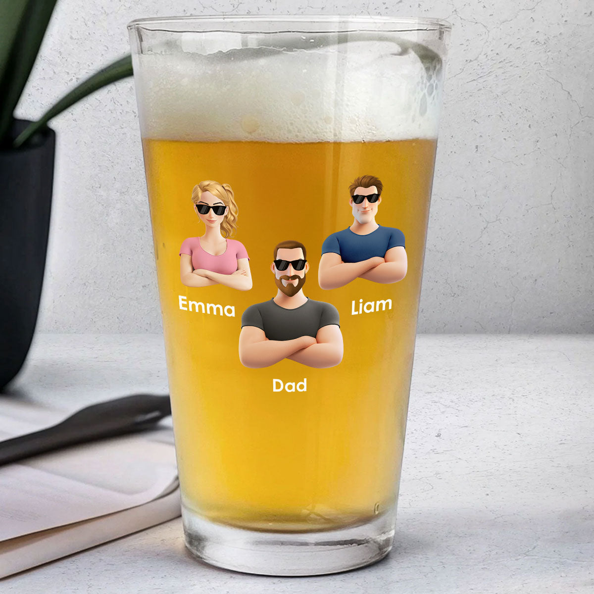 Fatherhood- Personalized Custom Beer Glass
