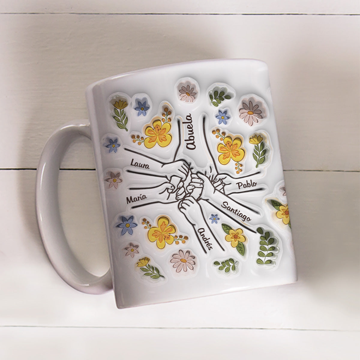 Tú Sostienes Nuestras Manos, También Nuestros Corazones - Taza Personalizada con Efecto Inflado 3D