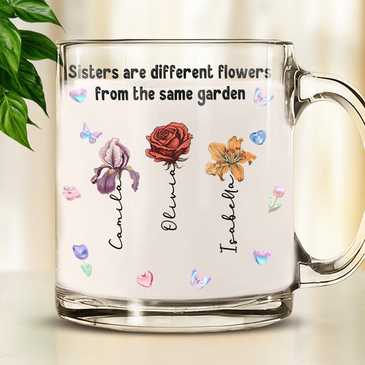 Sisters Forever Connected - Personalized Custom Glass Mug