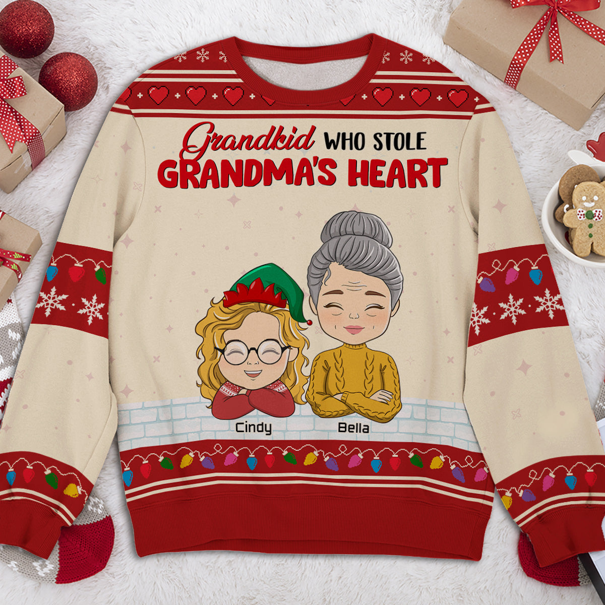 Lovely Grandkids Christmas - Personalized Custom All-Over-Print Sweatshirt