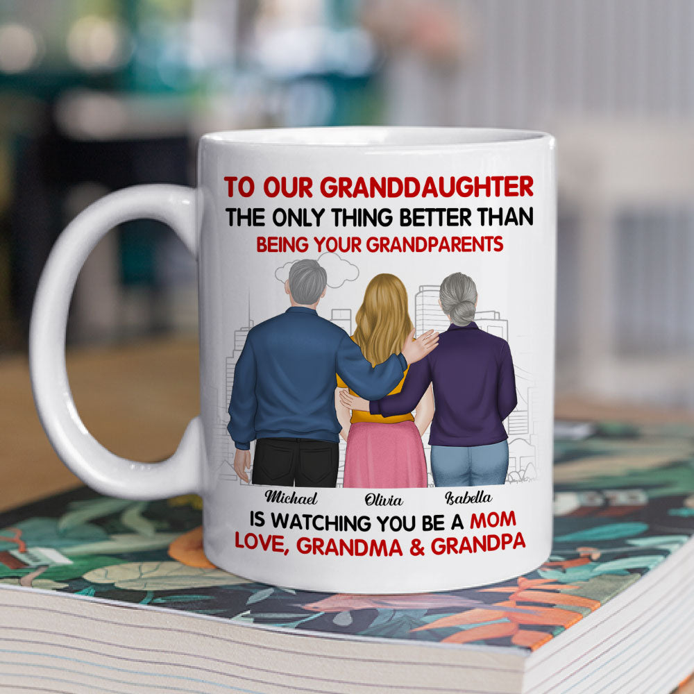 Watching You Be A Mom Our Granddaughter - Personalized Custom Coffee Mug