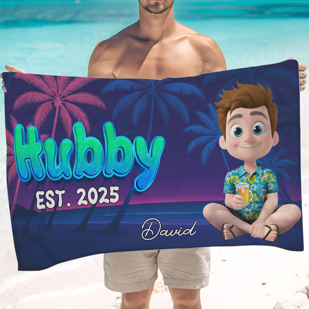 Mr and Mrs Honeymoon - Personalized Custom Beach Towel