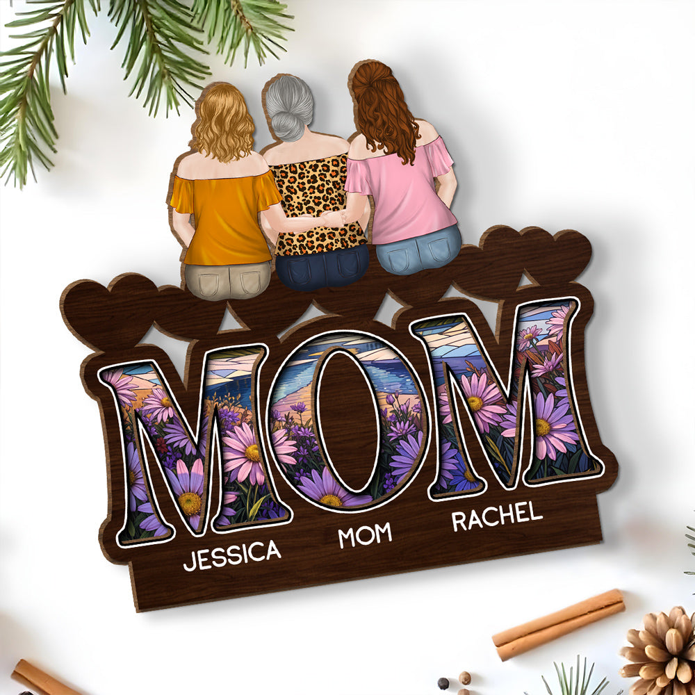 We Love You Mommy - Personalized Custom 2-Layer Wood Plaque With Flat Base