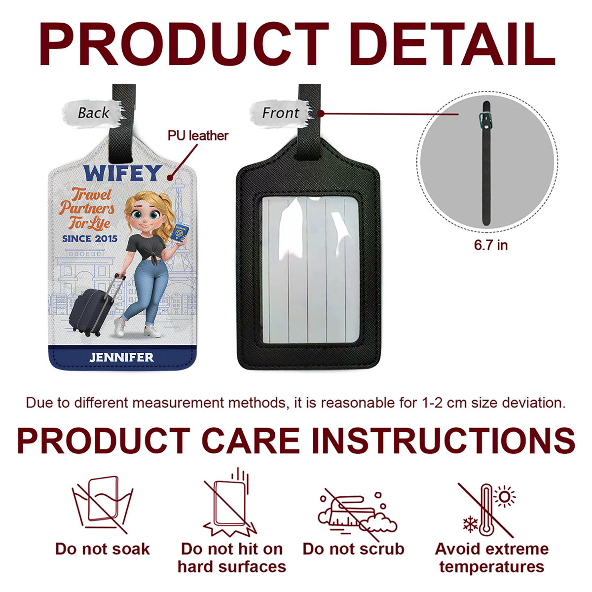 Traveling Couple Cartoonize - Personalized Custom Luggage Tag