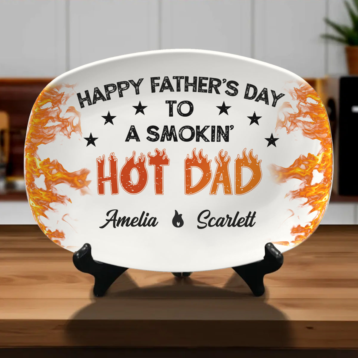 Hot On The Grill Dad - Personalized Custom Platter