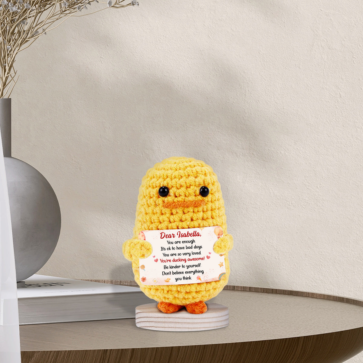 It Is Ok To Have Bad Days - Personalized Custom Duck Crocheted Plushie With Message