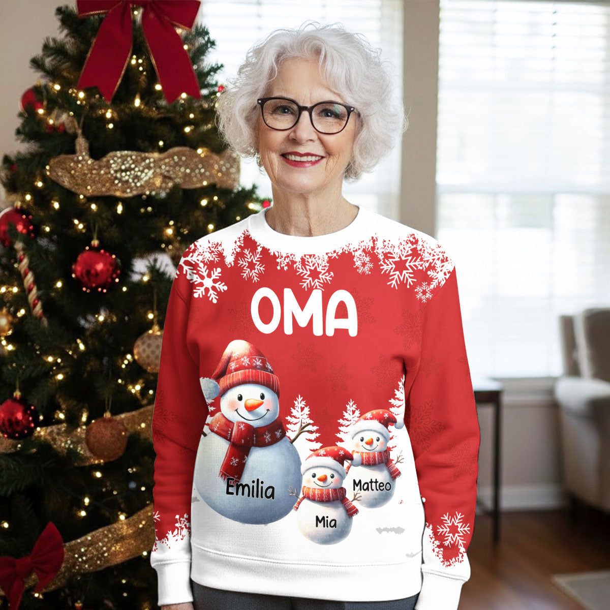 Meine Lieblingsmenschen Nennen Mich Großmutter - Personalisierbares Sweatshirt mit Rundumdruck