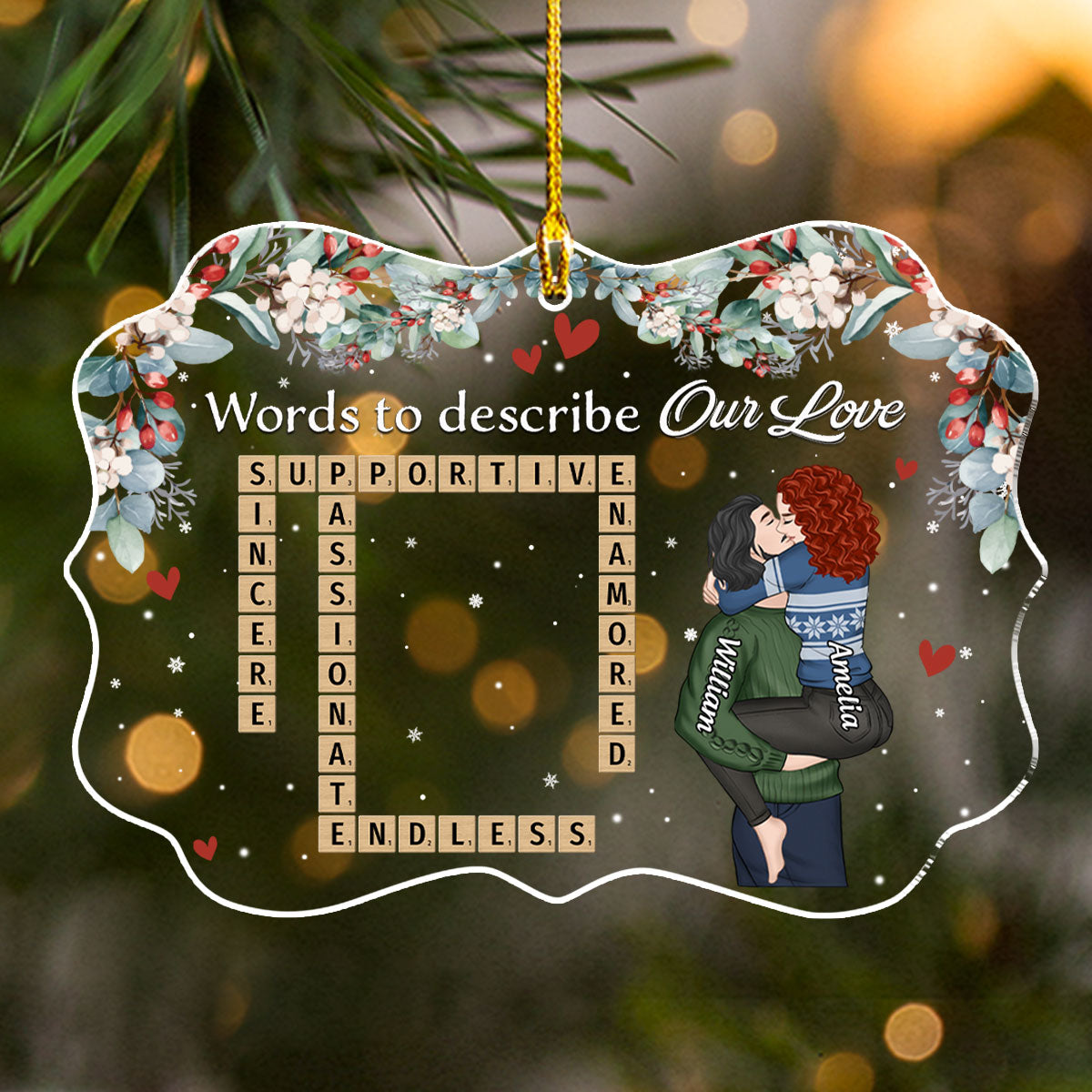 The Language Of Our Love - Personalized Custom Acrylic Ornament
