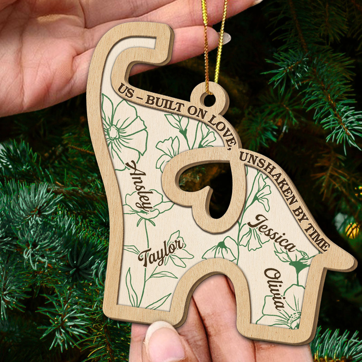 Unshaken Bond - Personalized Custom Wood Ornament 
