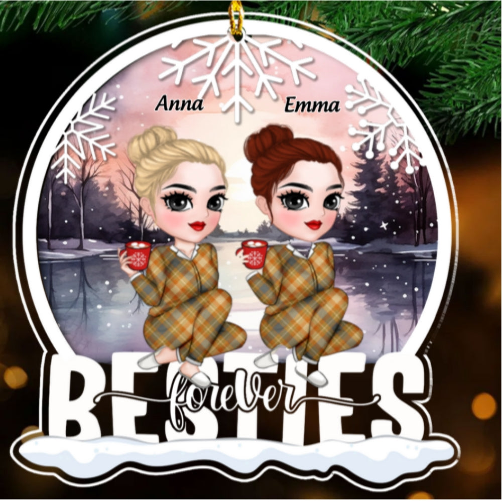Bestie Love Is Forever - Personalized Custom Acrylic Ornament