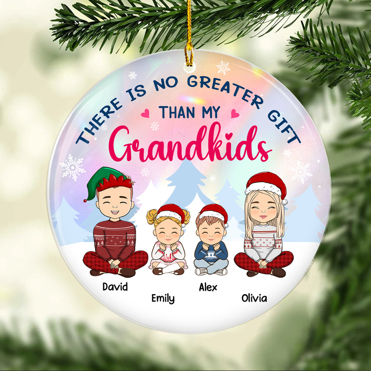 There Is No Greater Gift Than My Grandkid - Personalized Custom Acrylic Ornament