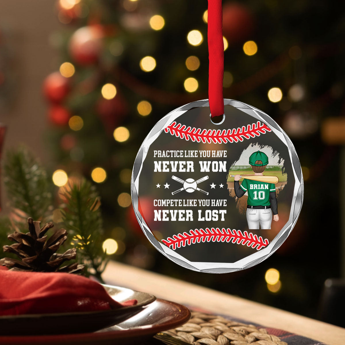 Some Boys Are Just Born With Baseball In Their Souls - Personalized Custom Glass Ornament