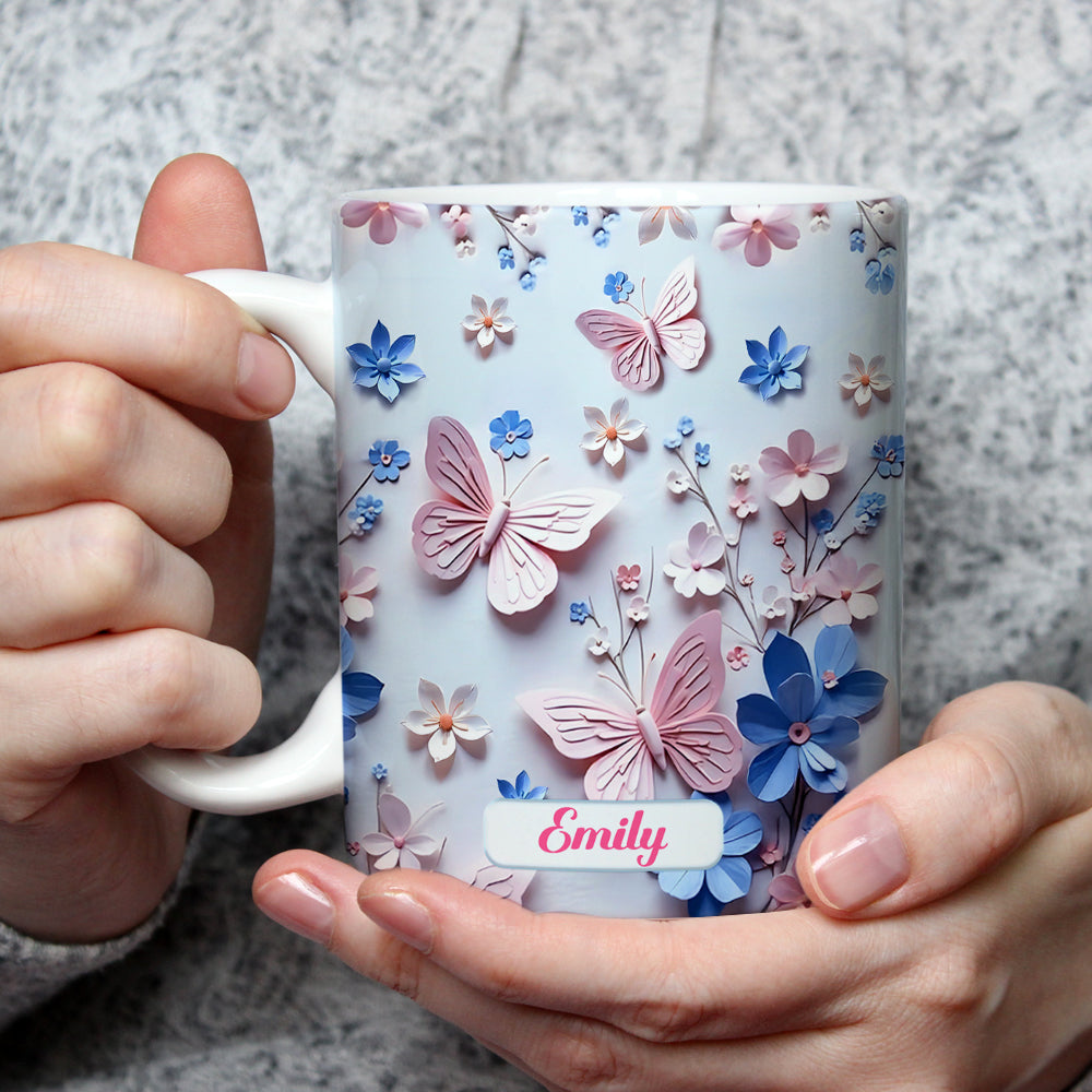 Butterfly With Flower - Personalized Custom 3D Inflated Effect Mug