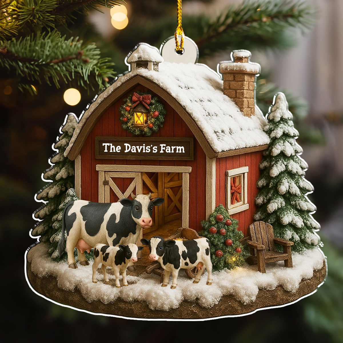 Welcome To Our Cozy Farm - Personalized Custom Acrylic Ornament