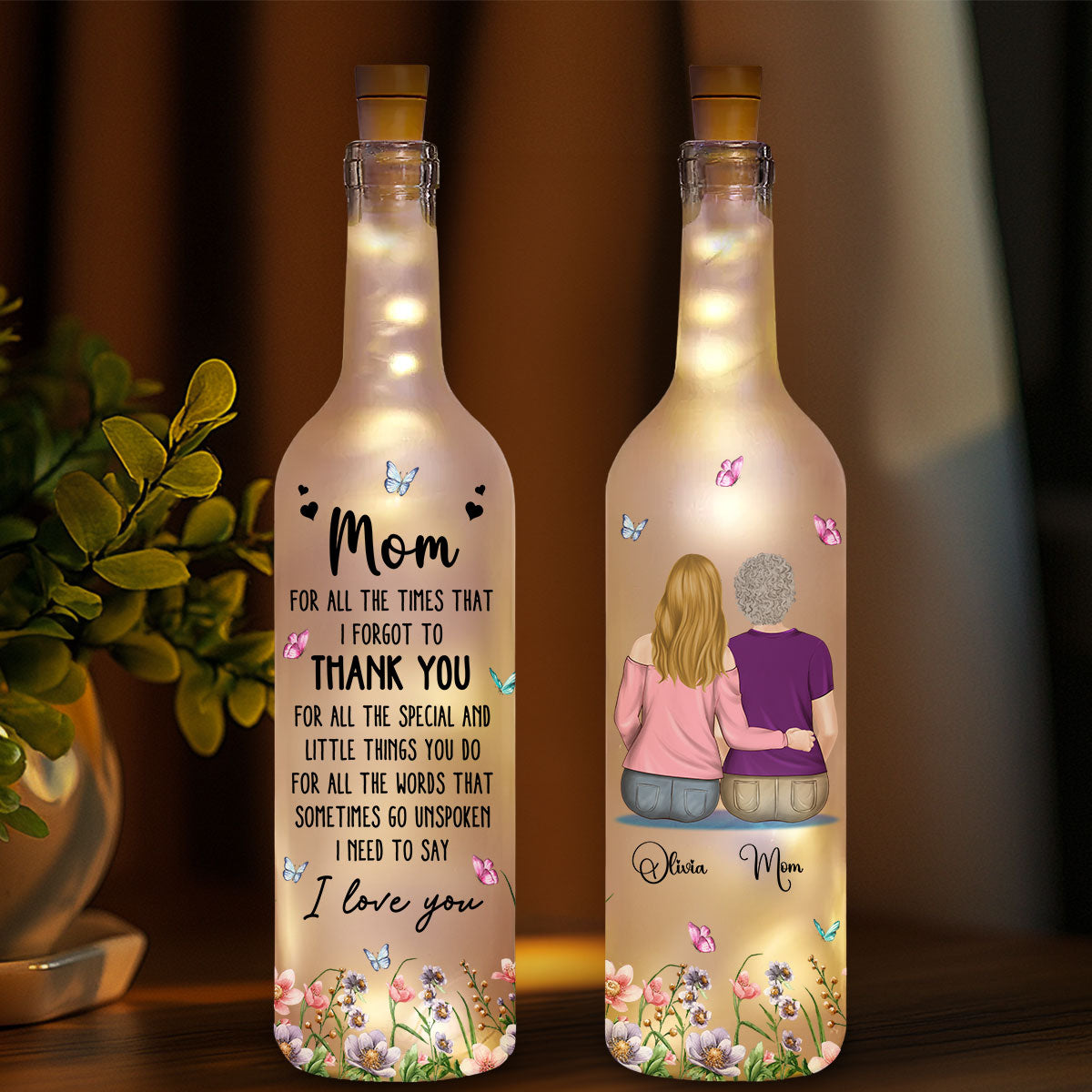 I Need To Say I Love You Mom - Personalized Custom Bottle Lamp