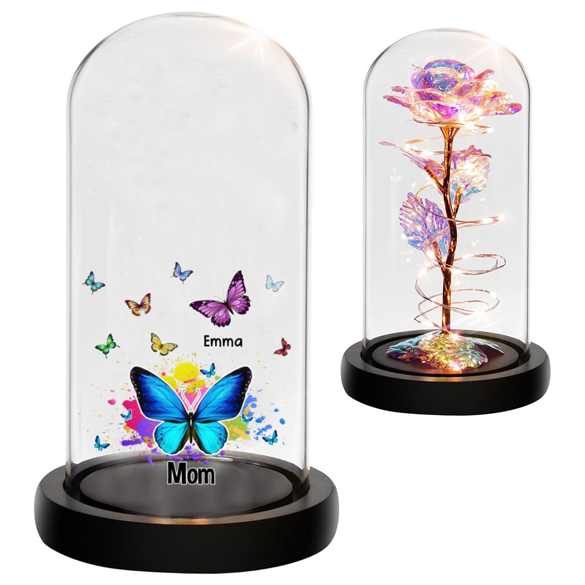 Lovely Butterfly - Personalized Custom Sparkly Rose