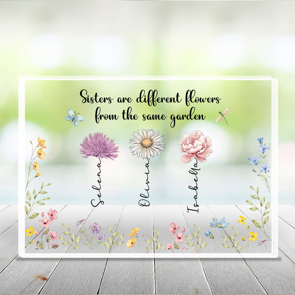 Sisters Make The World Beautiful  - Personalized Custom Acrylic Plaque