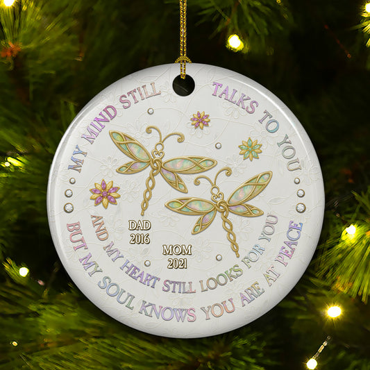 My Mind My Heart My Soul Mother Of Pearl - Personalized Custom Ceramic Ornament