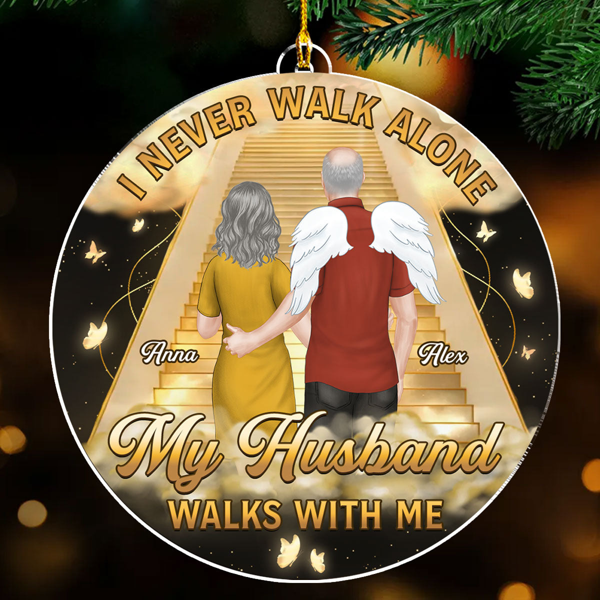 I Never Walk Alone - Personalized Custom Acrylic Ornament