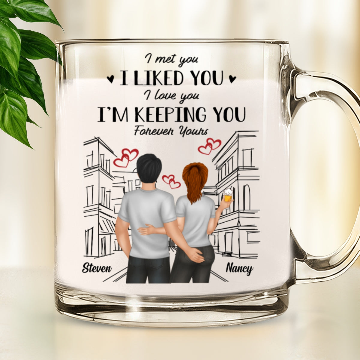 Forever Love You - Personalized Custom Glass Mug