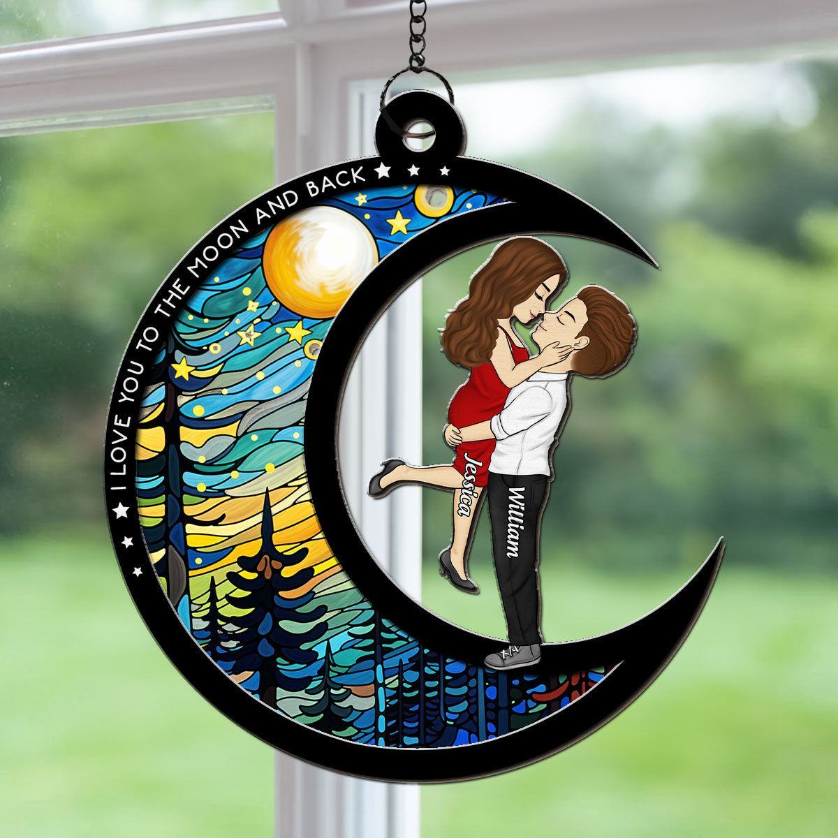 From Our First Kiss Till Our Last Breath Version 2 - Personalized Custom Suncatcher