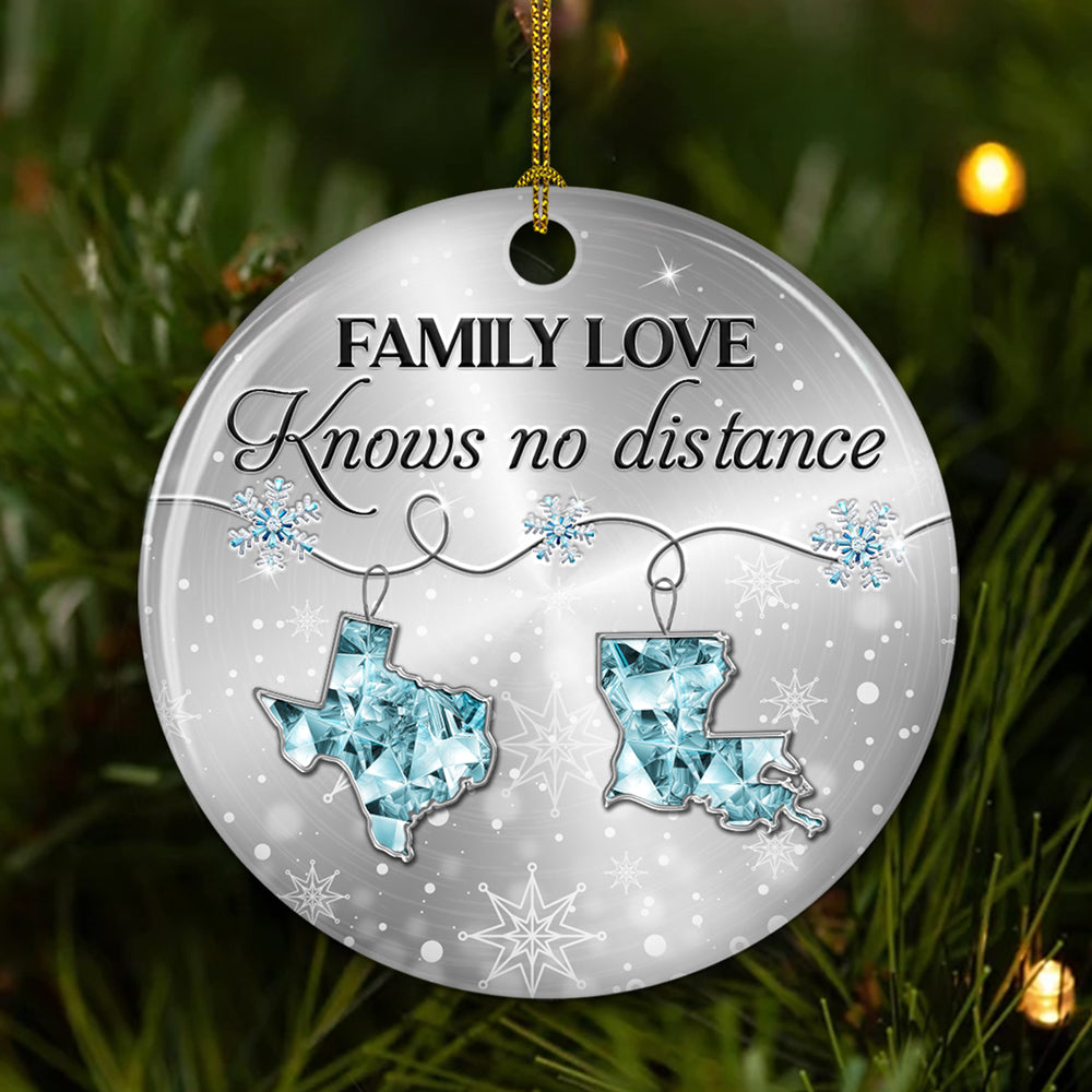 Family Love Crystal - Personalized Custom Ceramic Ornament
