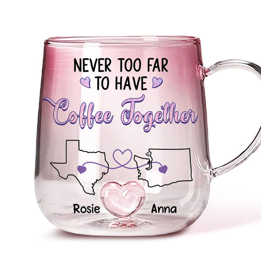 To Have Coffee Together- Personalized Custom Pink Gradient Glass Mug