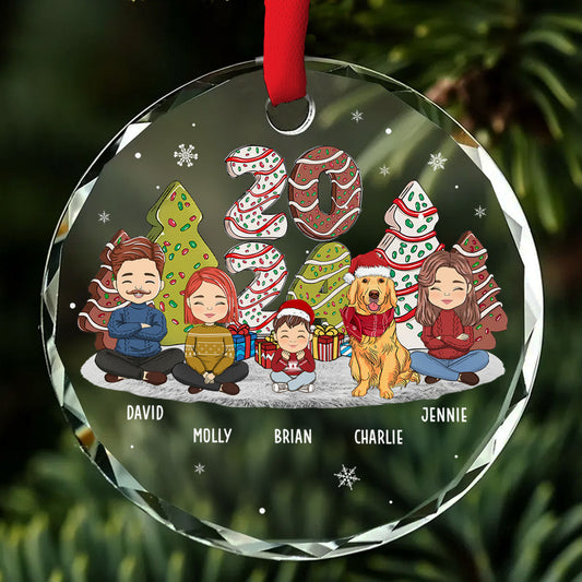 Family Cake - Personalized Custom Glass Ornament