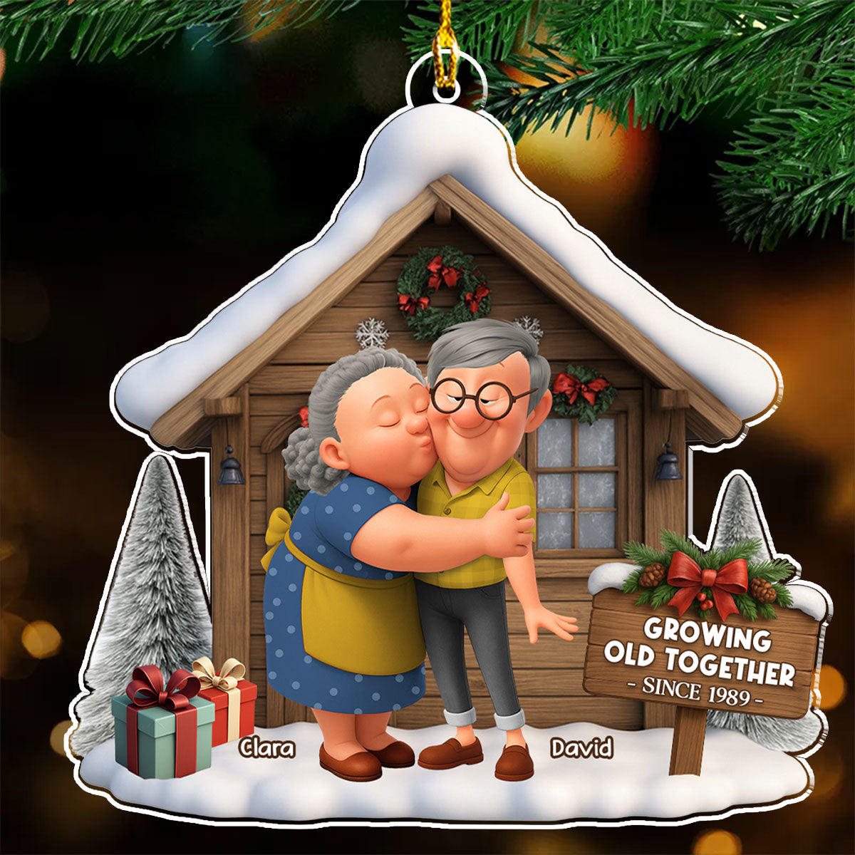 Family Couple Christmas - Personalized Custom Acrylic Ornament