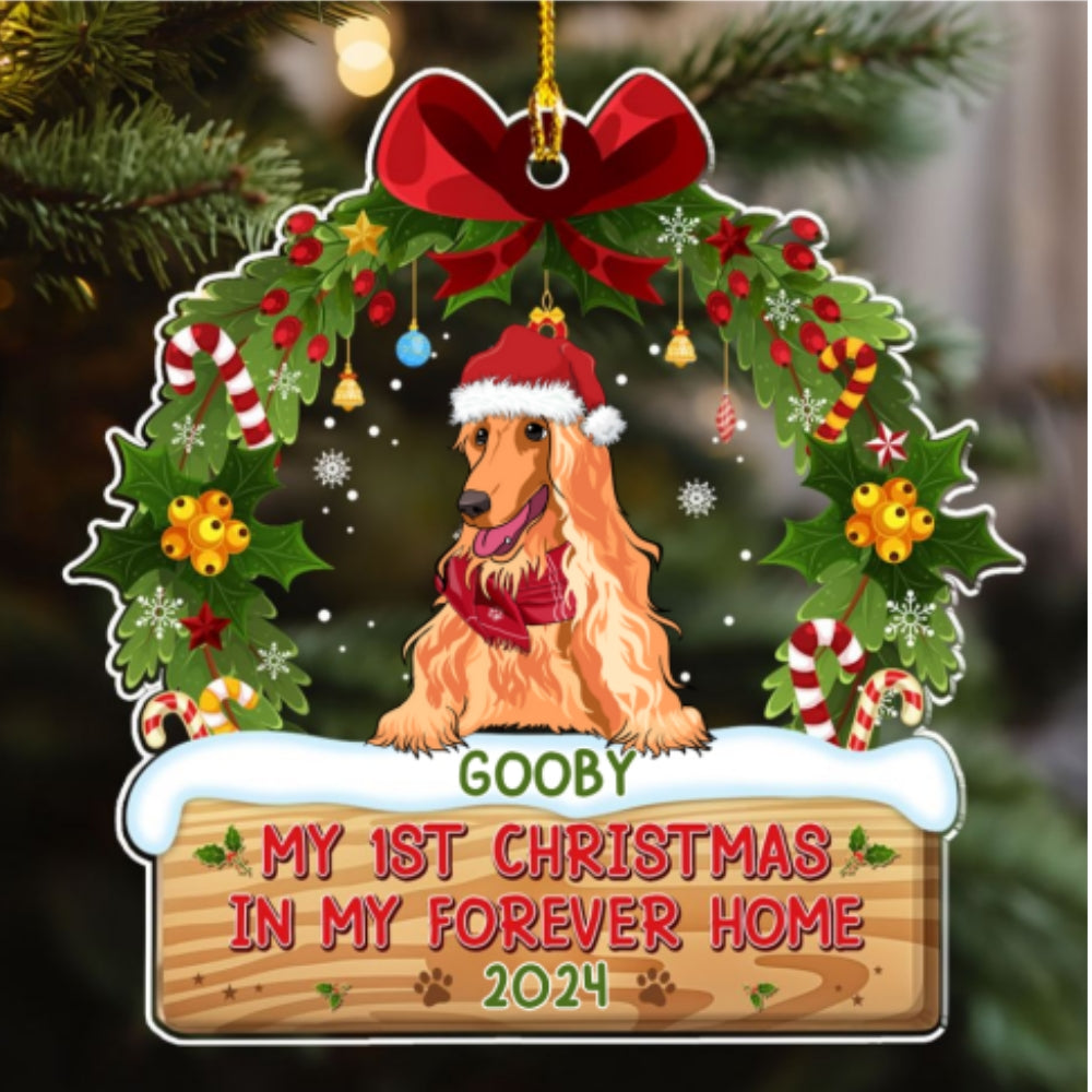 1st Christmas In Forever Home - Personalized Custom Acrylic Ornament