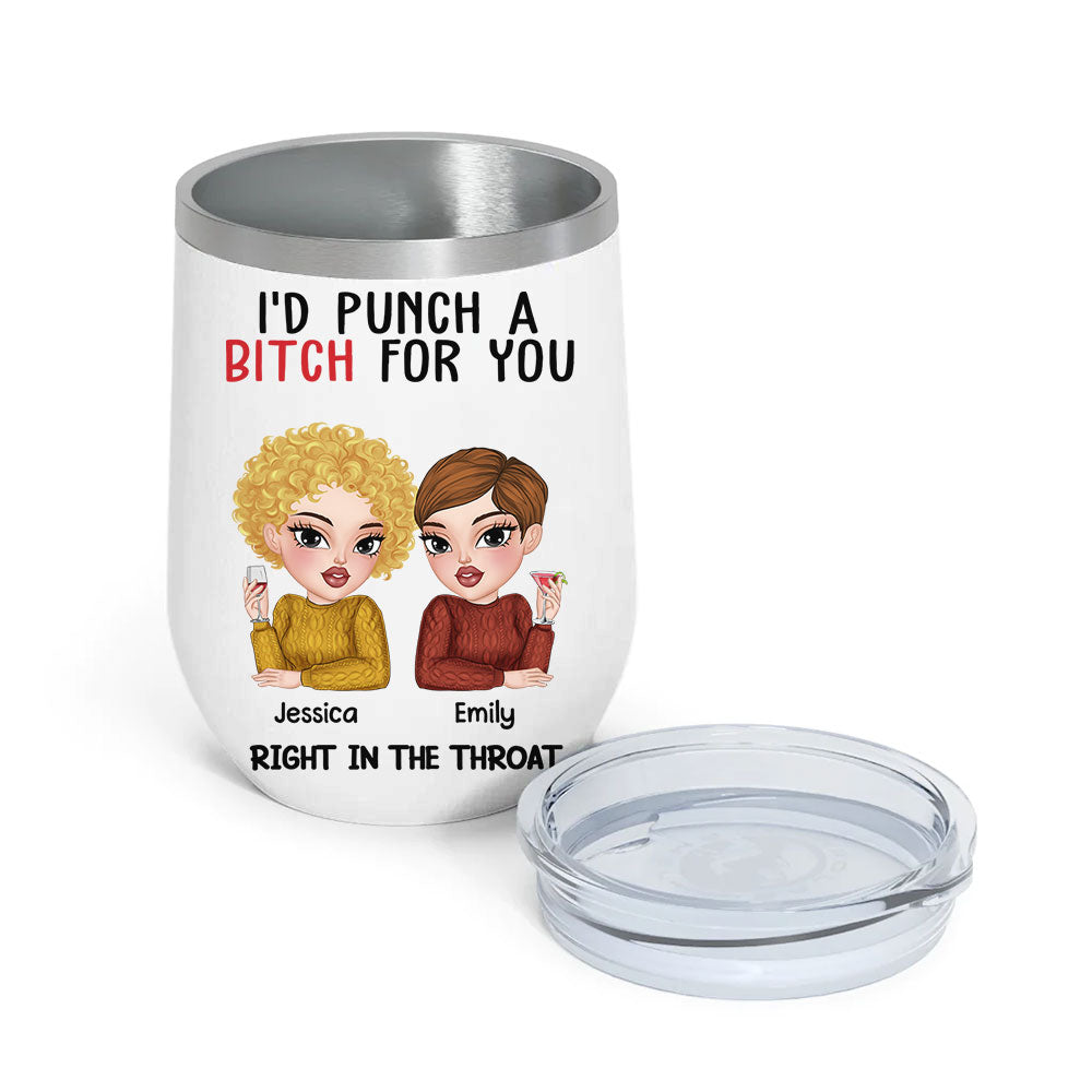 Punch For My Bestie - Personalized Custom Wine Tumbler