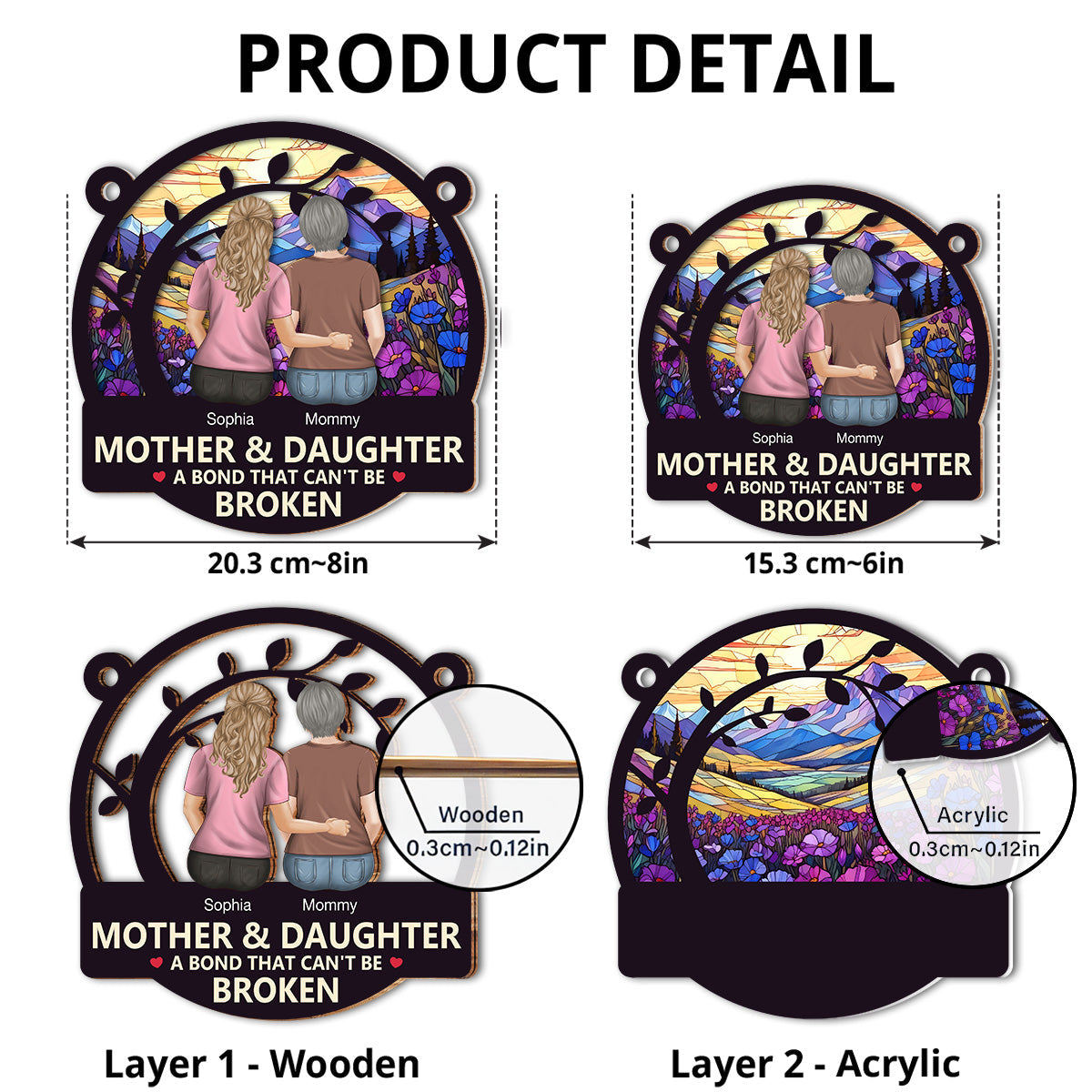 A Bond That Can't Be Broken - Personalized Custom Suncatcher