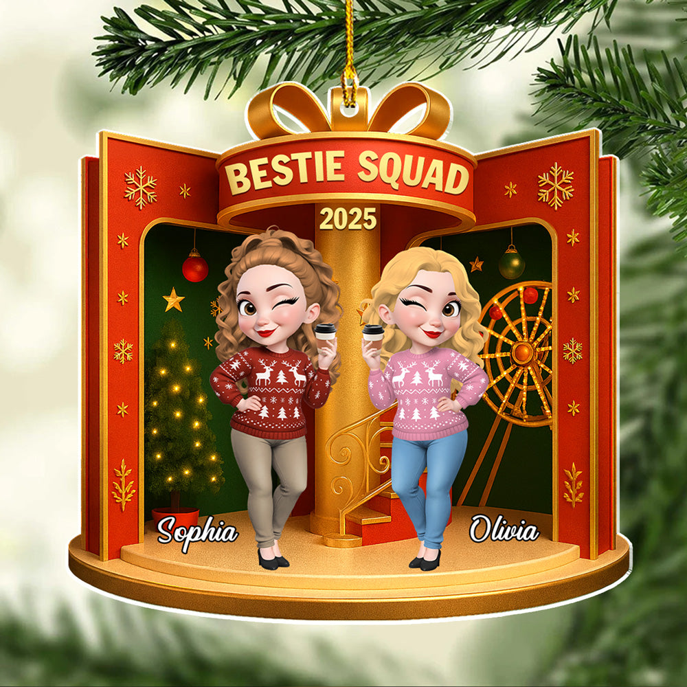 Besties In The Dollhouse - Personalized Custom Acrylic Ornament