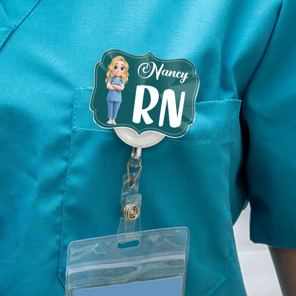 Proud To Be A Nurse - Personalized Custom Acrylic Badge Reel