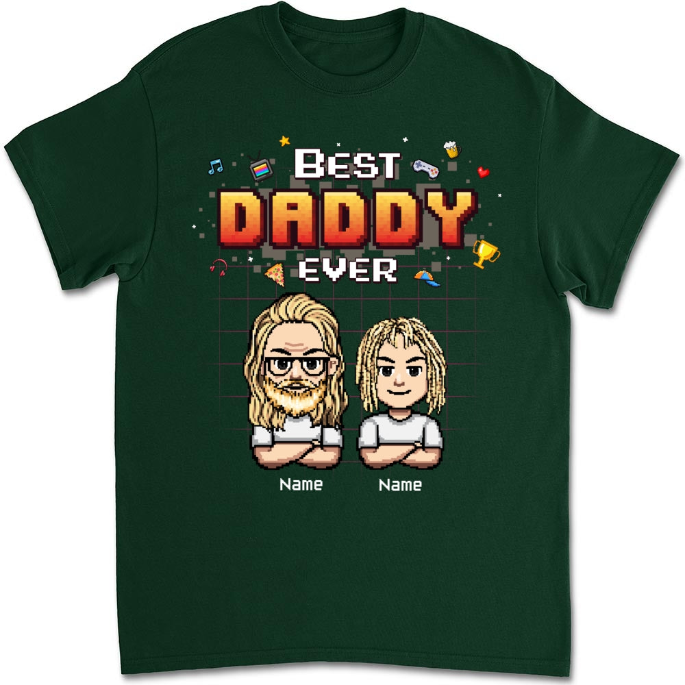 Best Dad Pixel - Personalized Custom Shirt