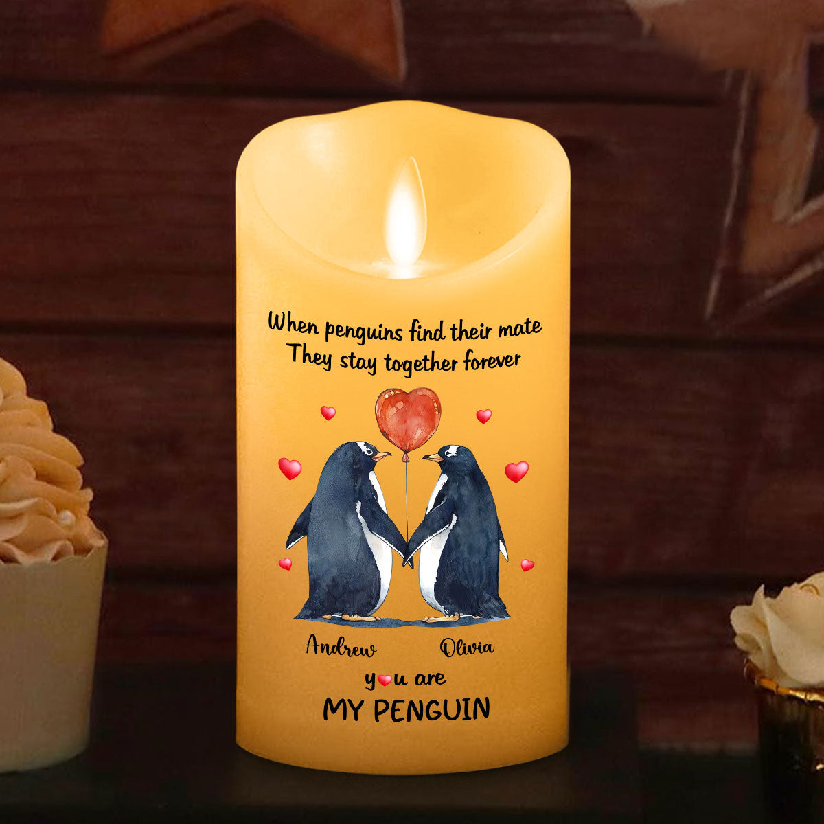 You Are My Penguin - Personalized Custom LED Candle
