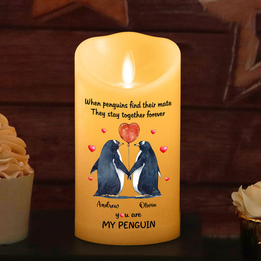 You Are My Penguin - Personalized Custom LED Candle