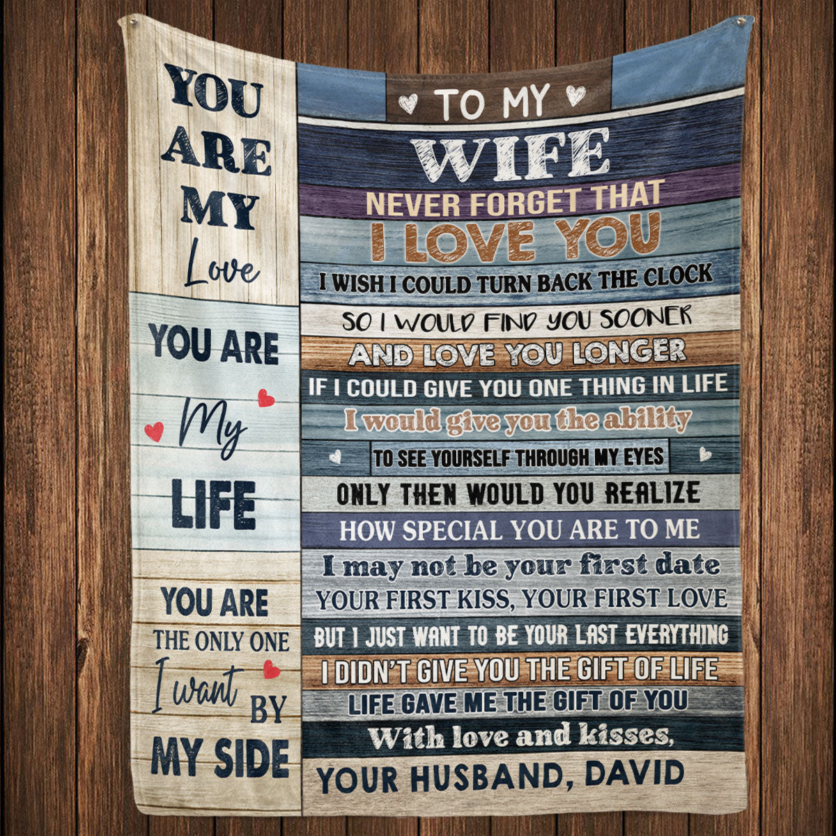 To My Wife - Personalized Custom Fleece Blanket