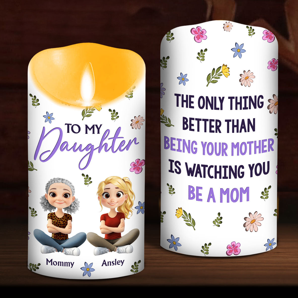 To My Daughter - Personalized Custom LED Candle